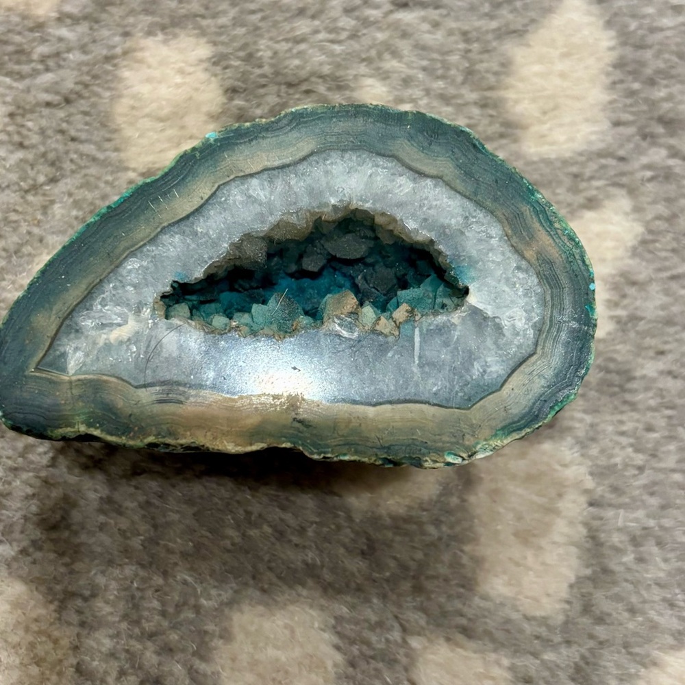 Blue and Green Geode Slice
